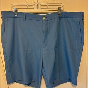 Peter Millar Blue Flat Front Shorts with Belt Loops